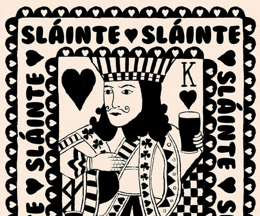 Sláinte King And Queen B&W Art Print