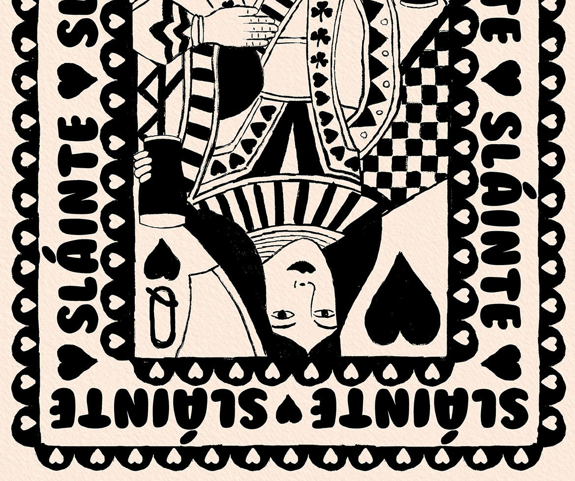 Sláinte King And Queen B&W Art Print