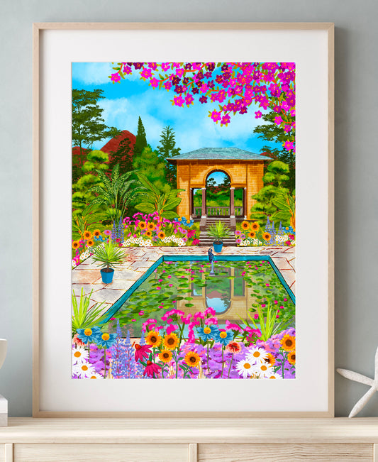 Fine art print of Ilnacullin (Garinish Island) in County Cork, Ireland, featuring tranquil coastal scenery and lush island landscapes.