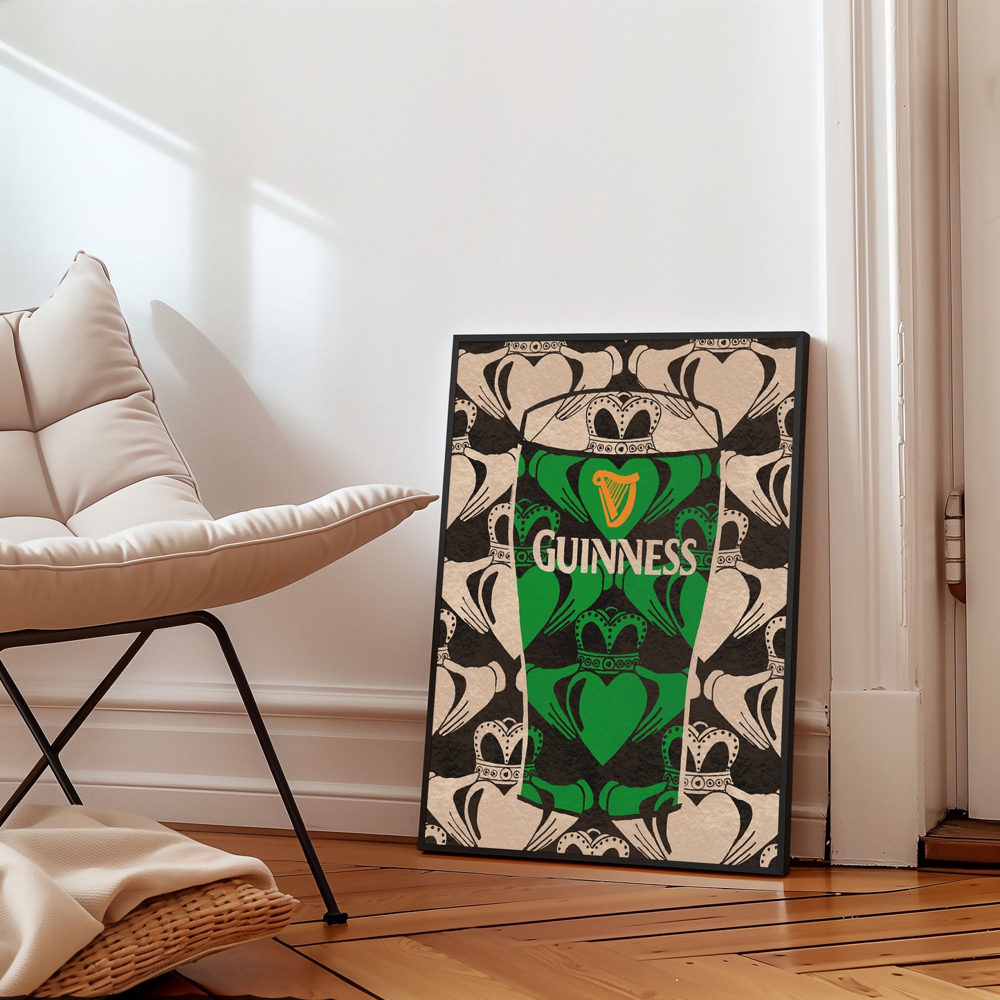 Love Guinness Claddagh Wall Art Print close up detail | Mauds Studio