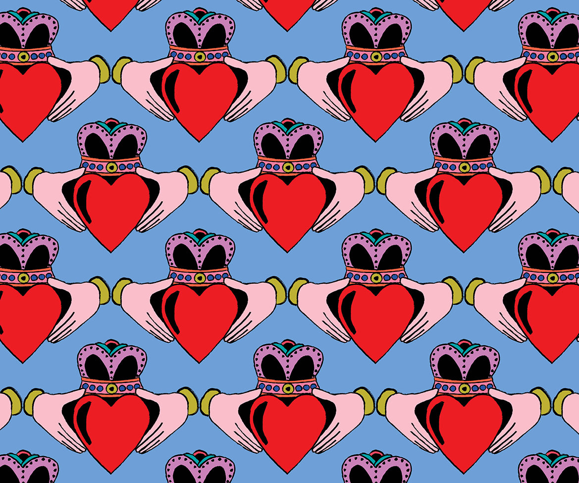 Pink or Blue Claddagh Irish Love | Wall Art Print