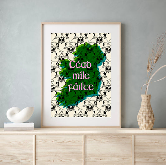 Céad Míle Fáilte | Claddagh Art Print | Mauds Studio