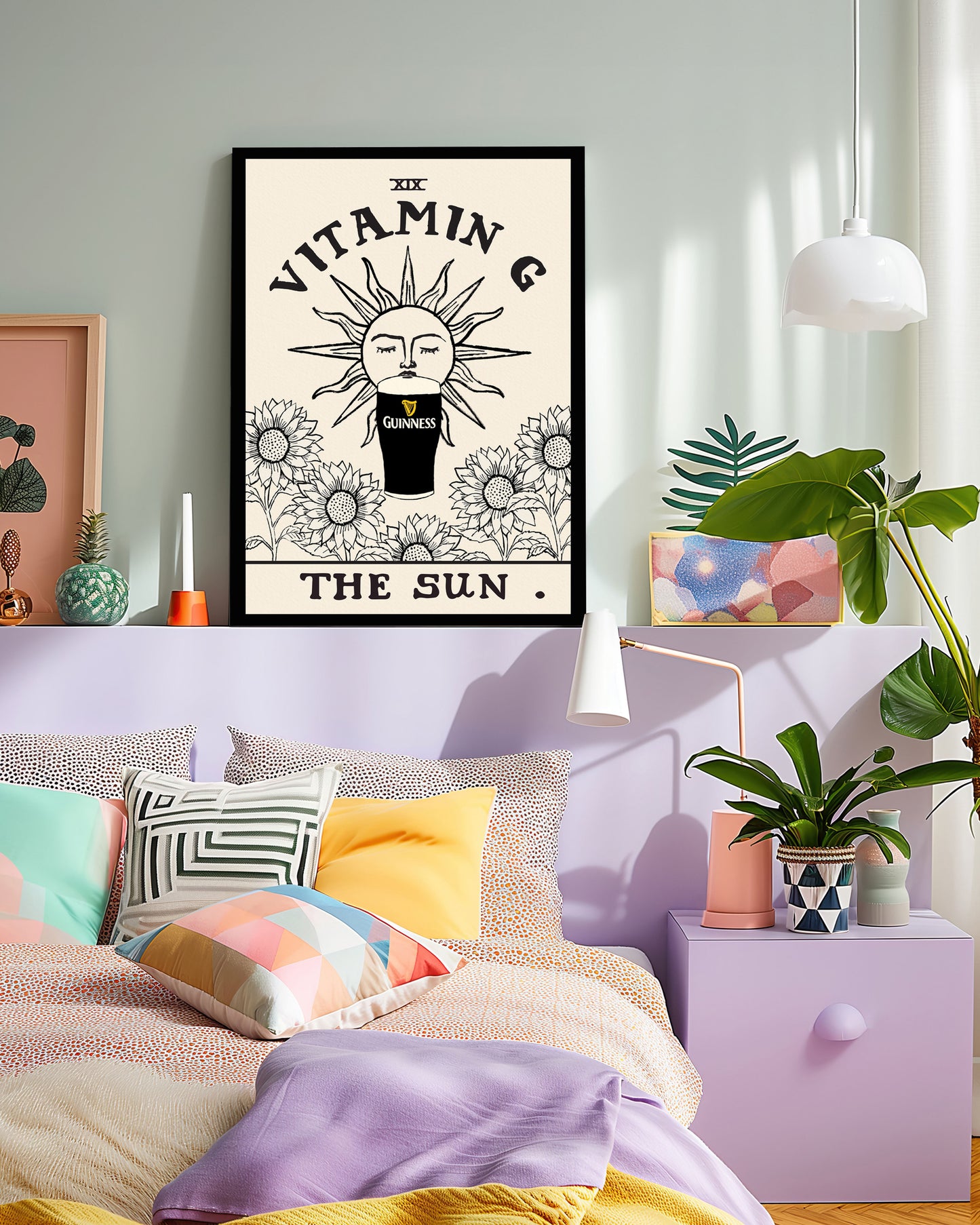 Tarot Card Vitamin G Guinness Print close up detail | Mauds Studio