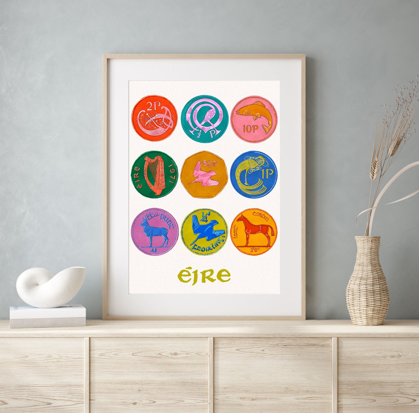 Vintage Irish Coins Wall Art Print product photo 5 | Mauds Studio