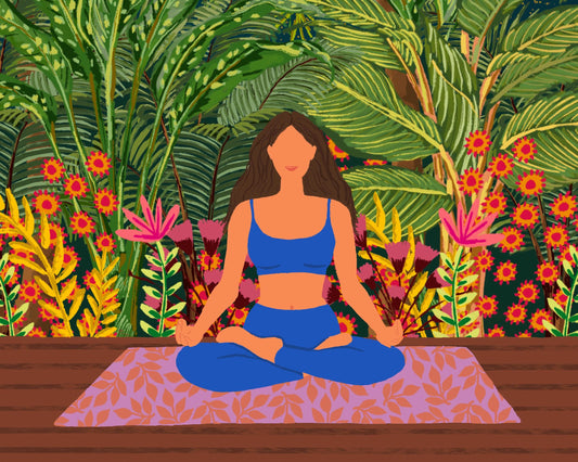 Yoga & Pilates, Meditation Print shown in a room setting | Mauds Studio