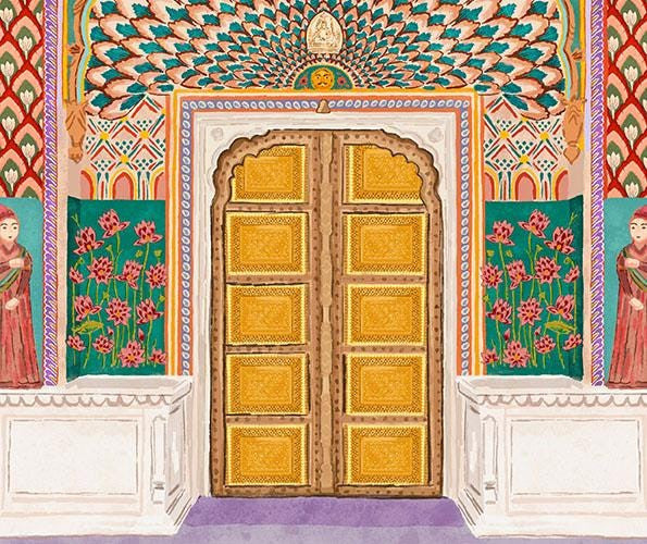 Lotus Gate, Jaipur Palace Print alternative view | Mauds Studio