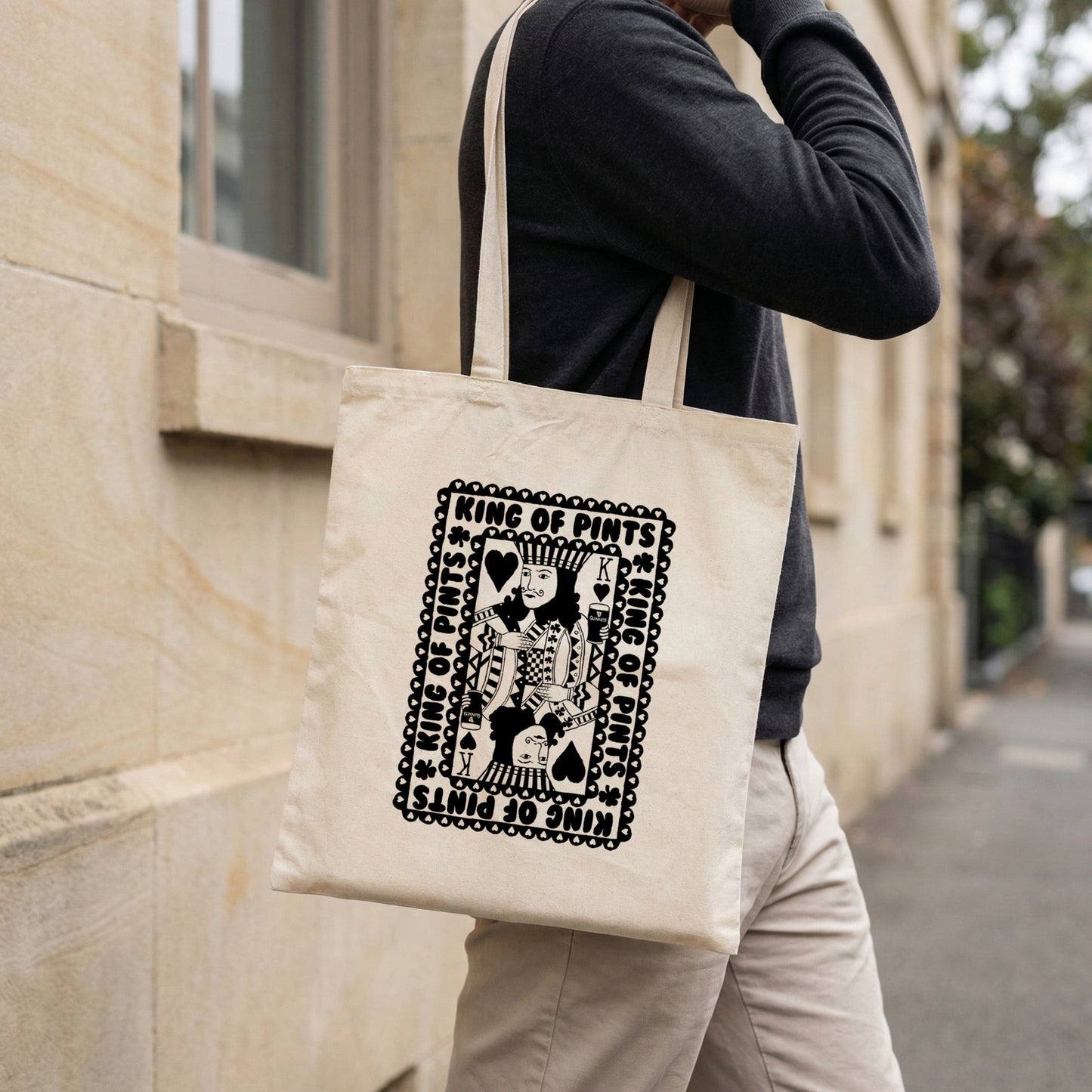 King of Pints | Guinness Irish Tote Bag close up detail | Mauds Studio