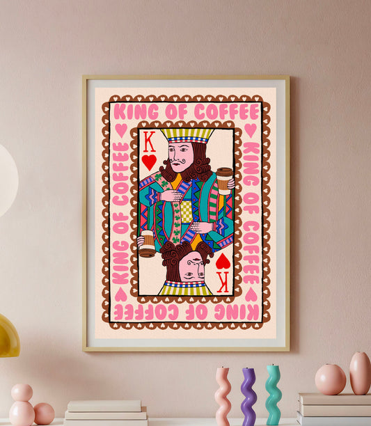 King of Coffee Playing Card | Wall Art Print | Mauds Studio