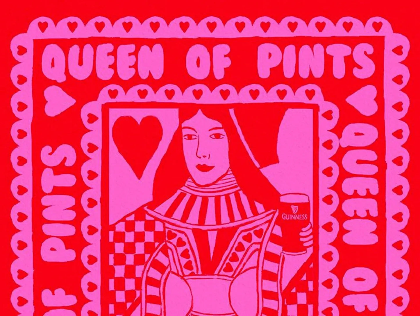 Pink And Red Queen Of Pints Playing Card product photo 5 | Mauds Studio