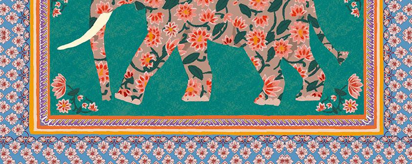 Indian Elephant Print close up detail | Mauds Studio