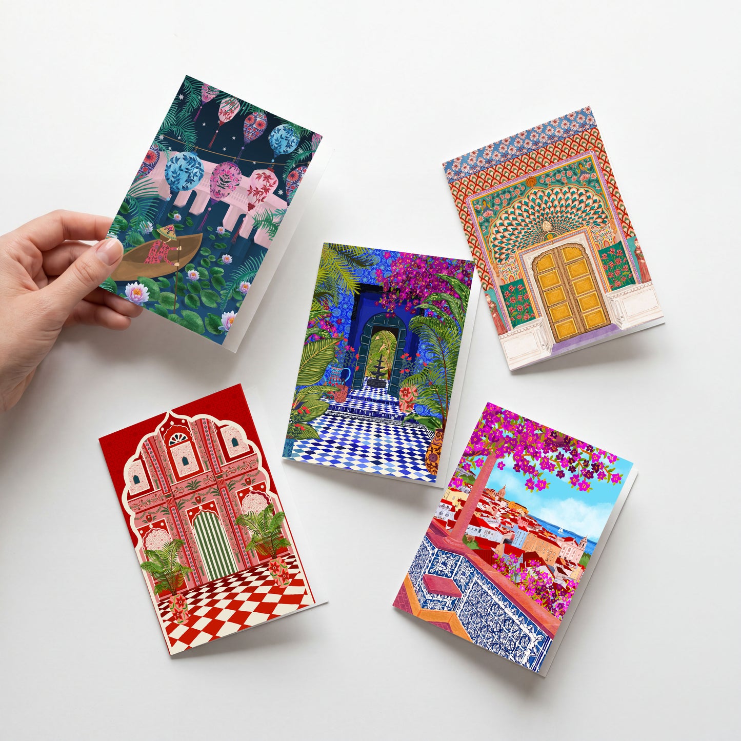 Travel Art Card Pack | Set of 5 Colourful Greeting Cards