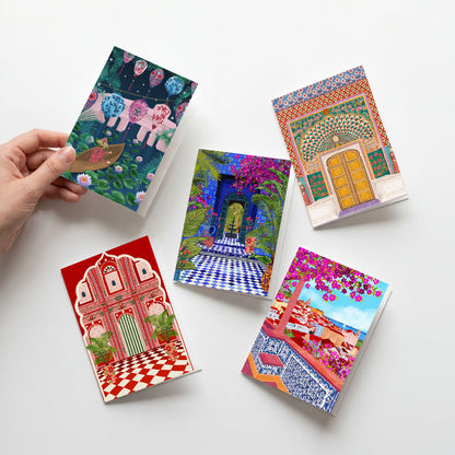 Travel Art Card Pack | Set of 5 Colourful Greeting Cards