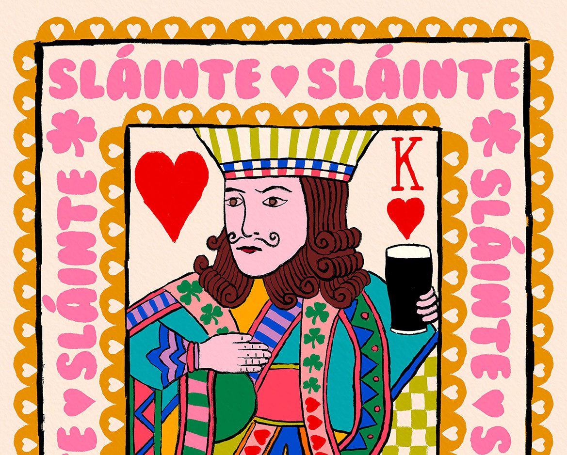 King & Queen of Hearts | Sláinte Irish Playing Card Wall Art Print
