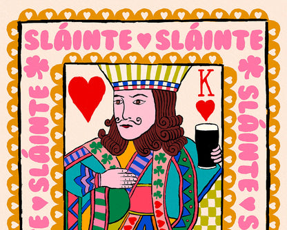 King & Queen of Hearts | Sláinte Irish Playing Card Wall Art Print