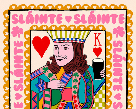 King & Queen of Hearts | Sláinte Irish Playing Card Wall Art Print