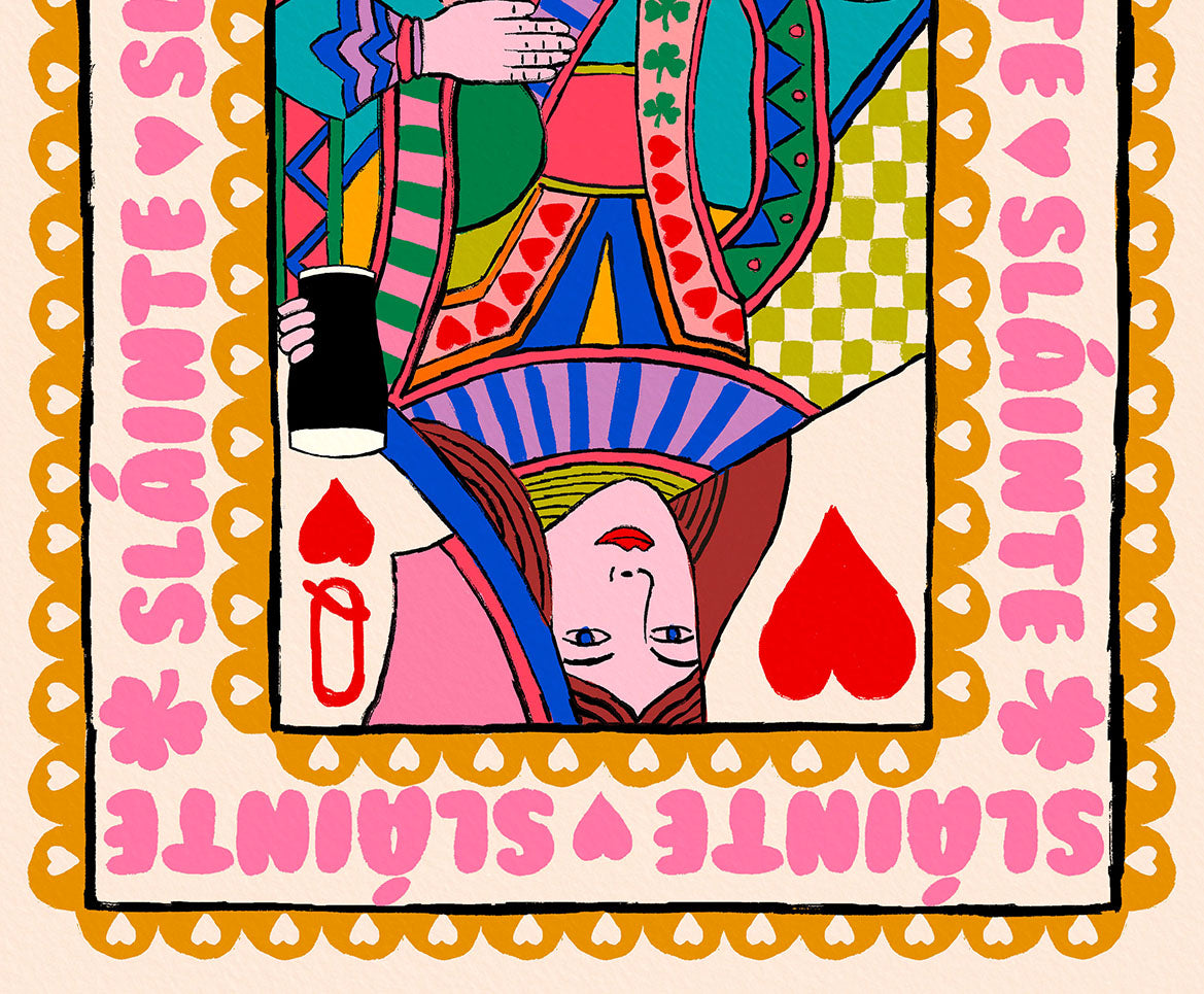 King & Queen of Hearts | Sláinte Irish Playing Card Wall Art Print