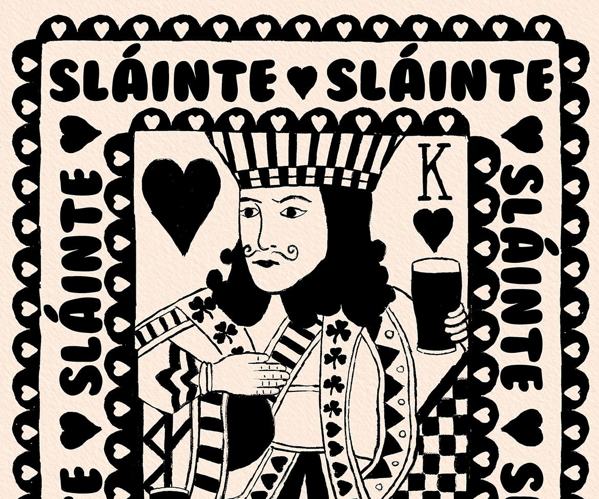 Sláinte King And Queen B&W Art Print
