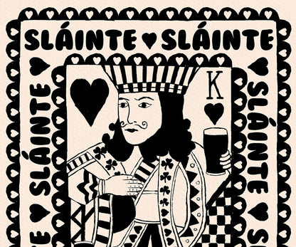 Sláinte King And Queen B&W Art Print
