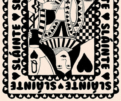Sláinte King And Queen B&W Art Print