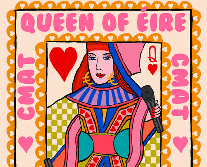 CMAT Inspired Art Print | Queen of Éire Playing Card Art Print | Irish Music & Pop Culture Wall Art