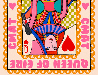 CMAT Inspired Art Print | Queen of Éire Playing Card Art Print | Irish Music & Pop Culture Wall Art