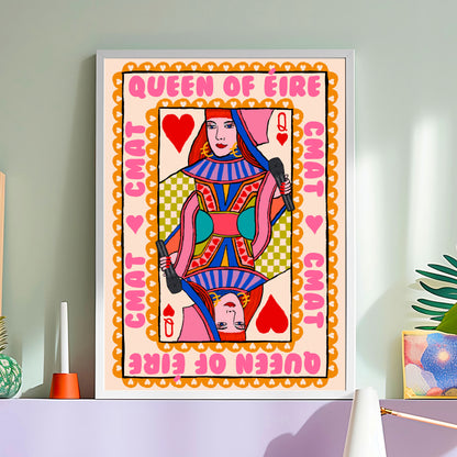 CMAT Inspired Art Print | Queen of Éire Playing Card Art Print | Irish Music & Pop Culture Wall Art