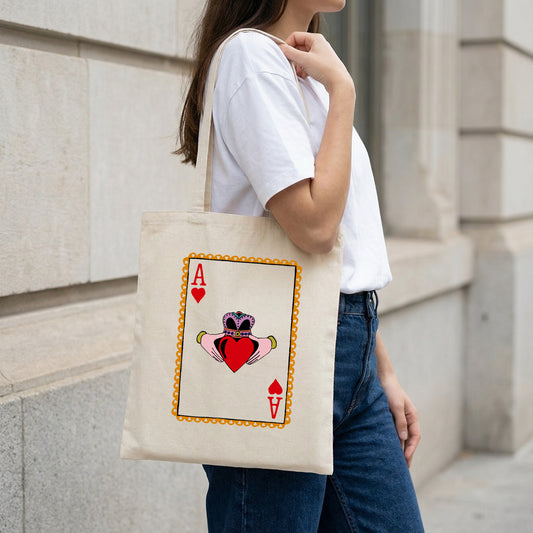 Irish Claddagh | Ace Playing Card Graphic Tote Bag | Mauds Studio
