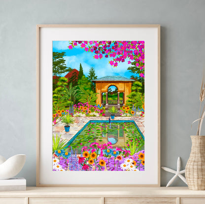 Fine art print of Ilnacullin (Garinish Island) in County Cork, Ireland, featuring tranquil coastal scenery and lush island landscapes.