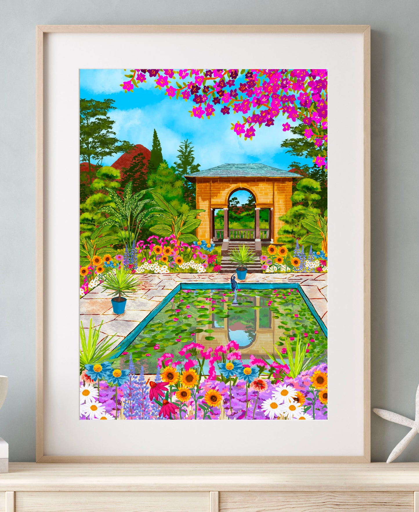 Fine art print of Ilnacullin (Garinish Island) in County Cork, Ireland, featuring tranquil coastal scenery and lush island landscapes.