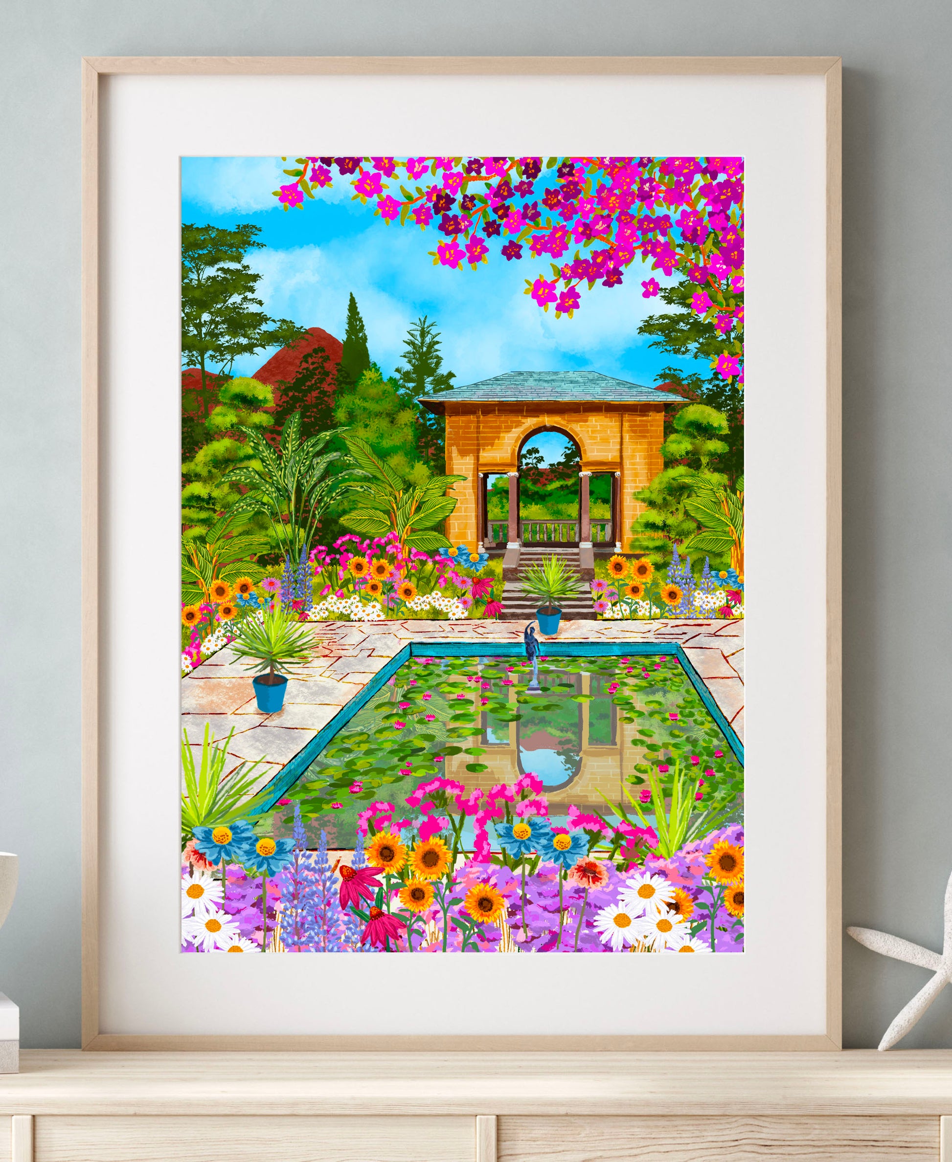 Fine art print of Ilnacullin (Garinish Island) in County Cork, Ireland, featuring tranquil coastal scenery and lush island landscapes.