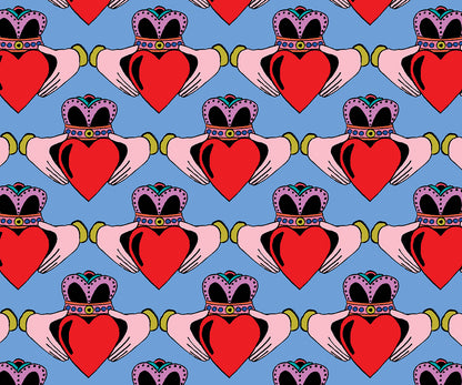 Pink or Blue Claddagh Irish Love | Wall Art Print