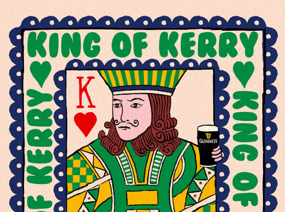 Personalised Irish County Prints-  King Playing Card Wall Art - GAA print