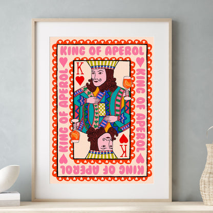 King Of Aperol Playing Card Art Print