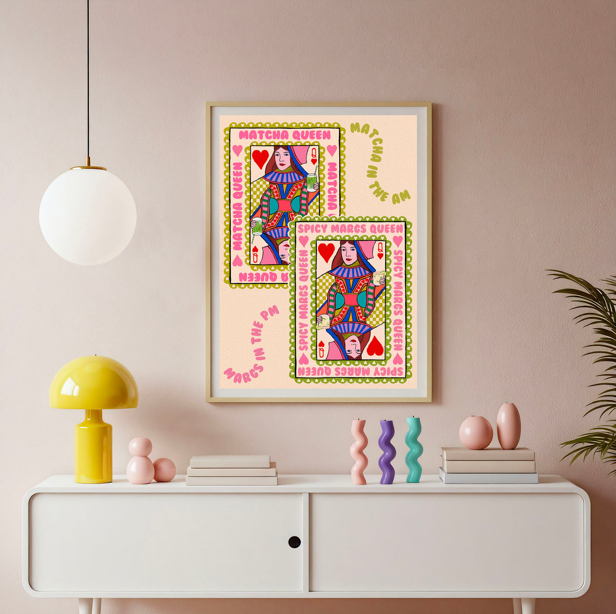Cocktail Art Print | Matcha in the AM, Spicy Margs in the PM
