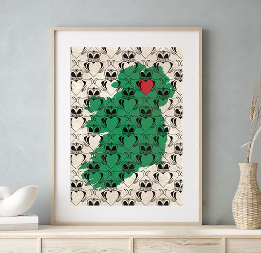 Provinces of Ireland Print | Love Ireland Claddagh | Leinster, Munster, Connacht, Ulster