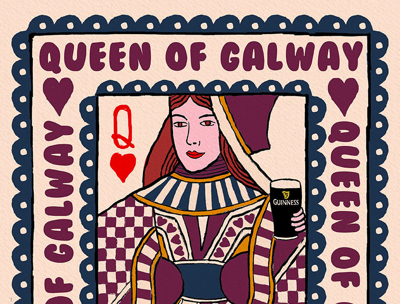 Personalised Irish County Prints- Queen Playing Card Wall Art - GAA print