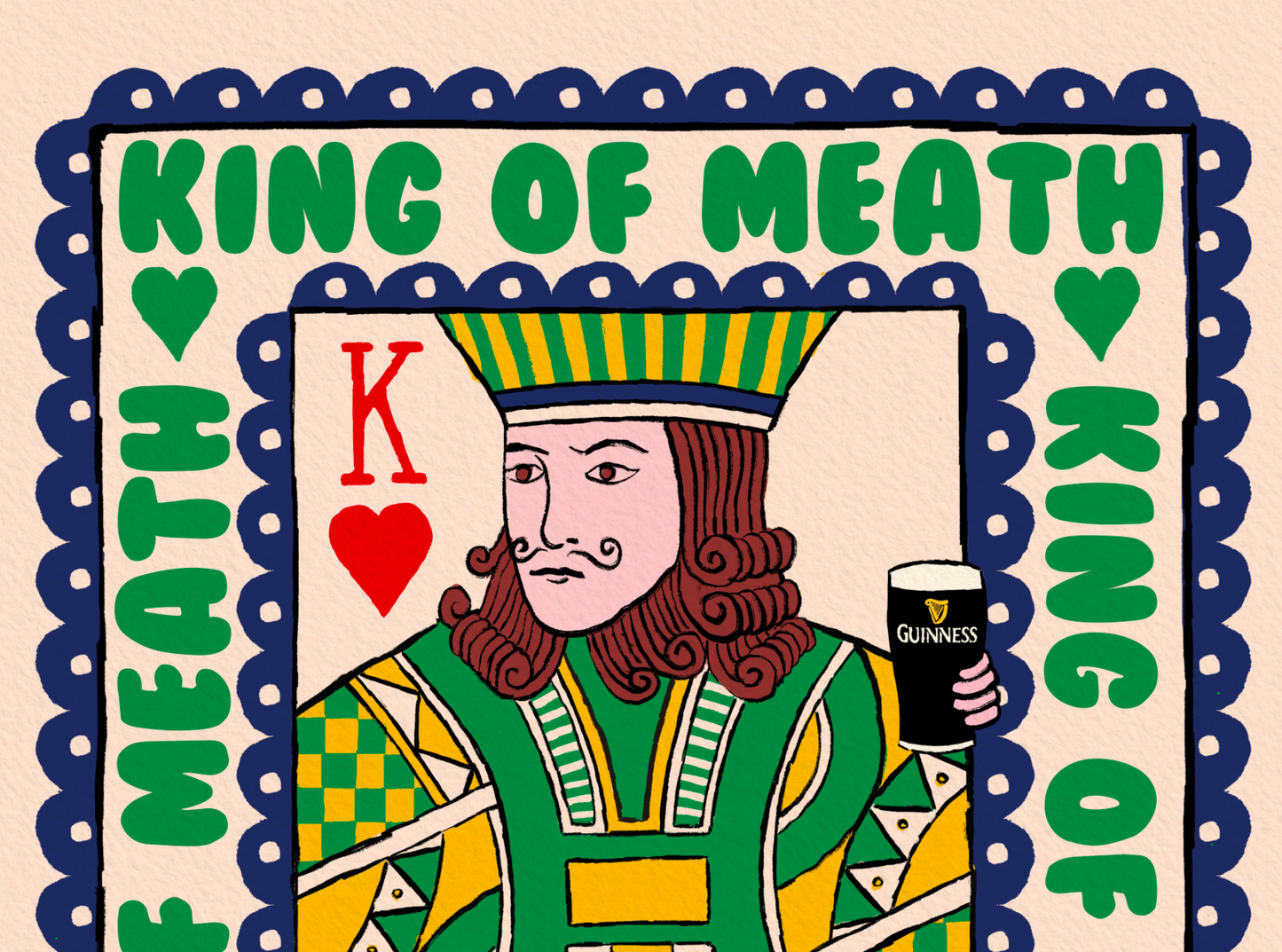 Personalised Irish County Prints-  King Playing Card Wall Art - GAA print