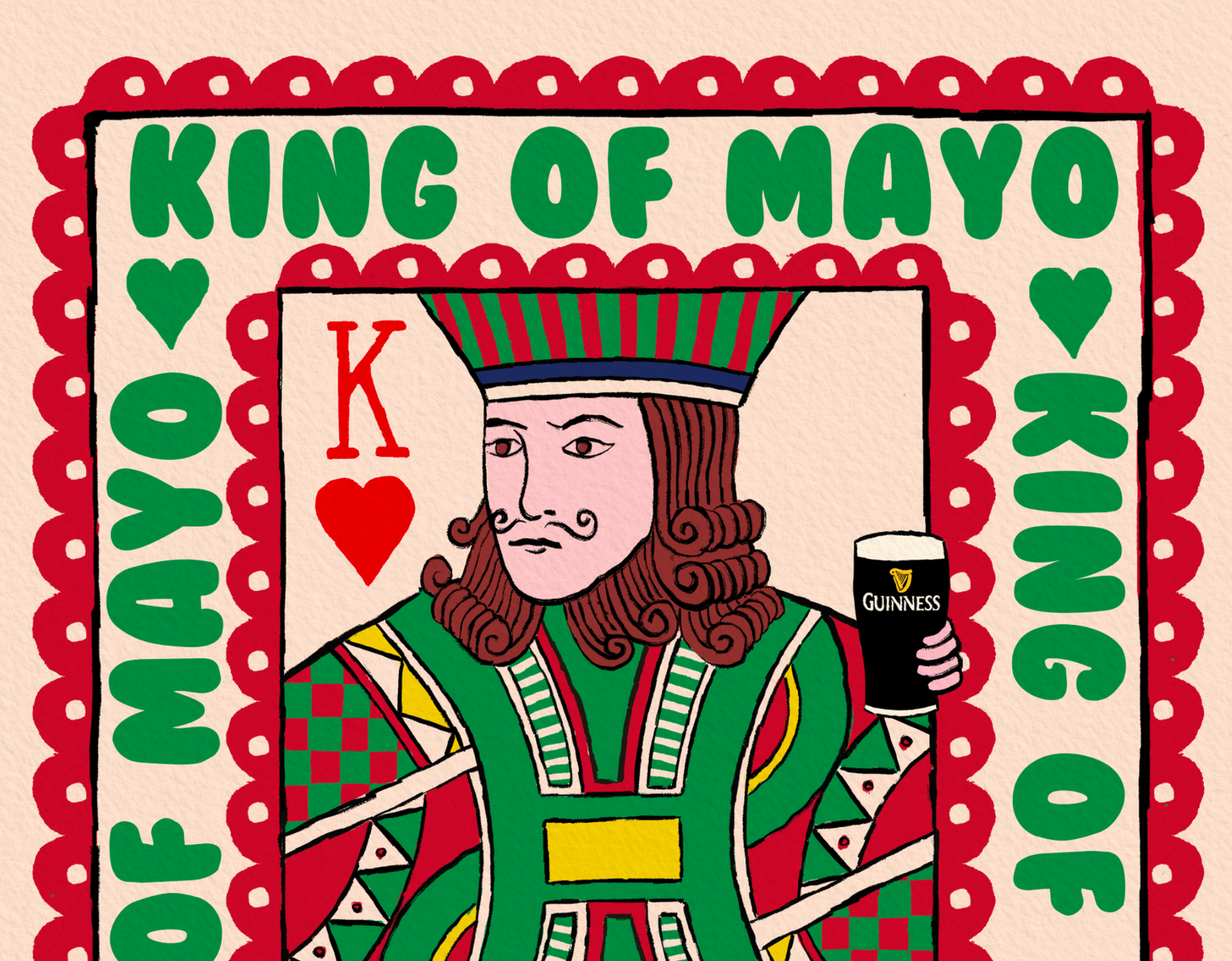 Personalised Irish County Prints-  King Playing Card Wall Art - GAA print