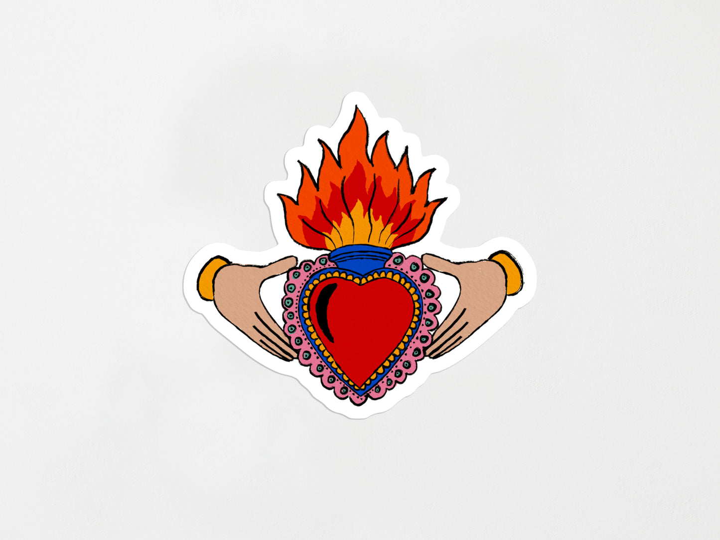 Claddagh Sacred Heart Glossy Vinyl Sticker | Mauds Studio