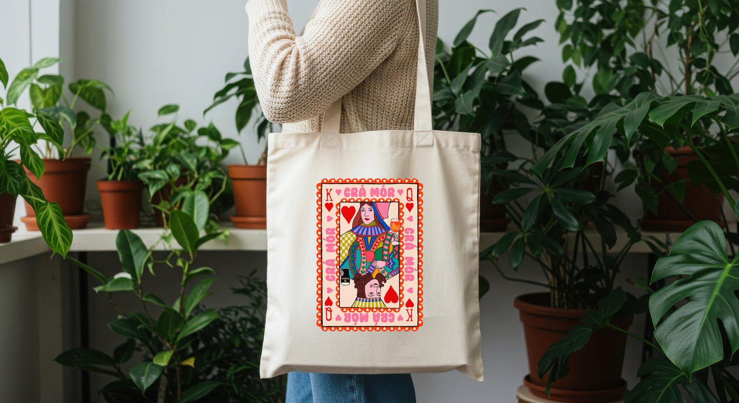 Grá Mór | Irish language tote bag close up detail | Mauds Studio