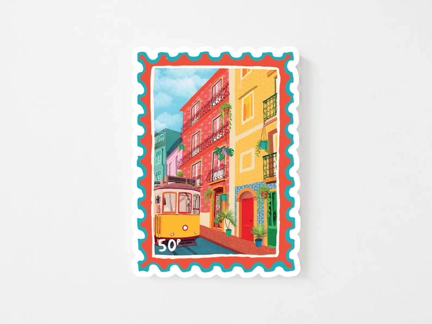 Lisbon Tram 28 Stamp Vinyl Sticker | Mauds Studio