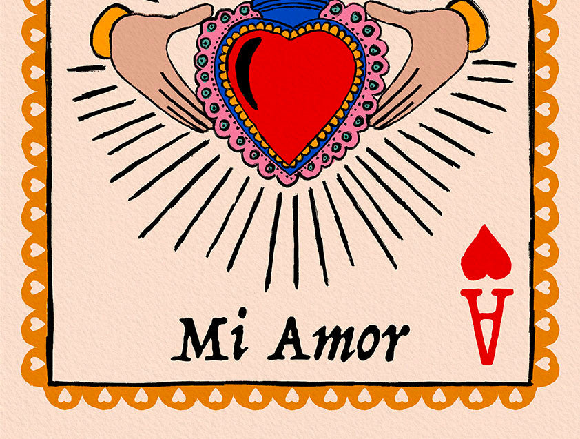 Grá Mór - Mi Amor | Claddagh & Sacred Heart Wall Art Print alternative view | Mauds Studio