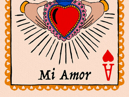 Grá Mór - Mi Amor | Claddagh & Sacred Heart Wall Art Print alternative view | Mauds Studio