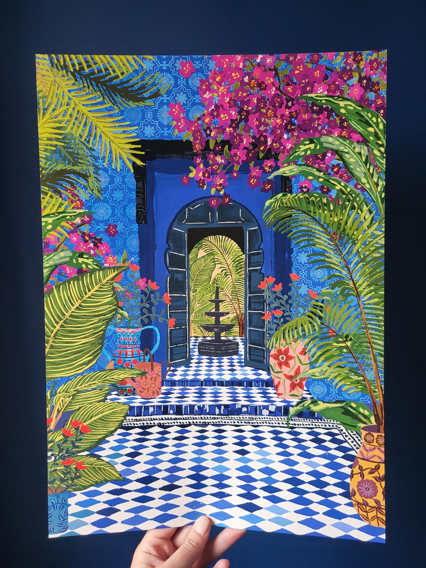 Majorelle Garden Morocco Wall Art Print close up detail | Mauds Studio