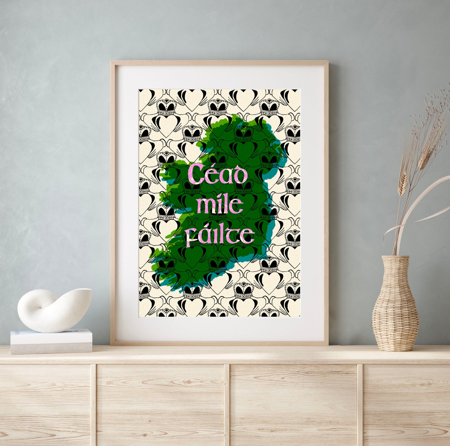 Céad Míle Fáilte | Claddagh Art Print | Mauds Studio