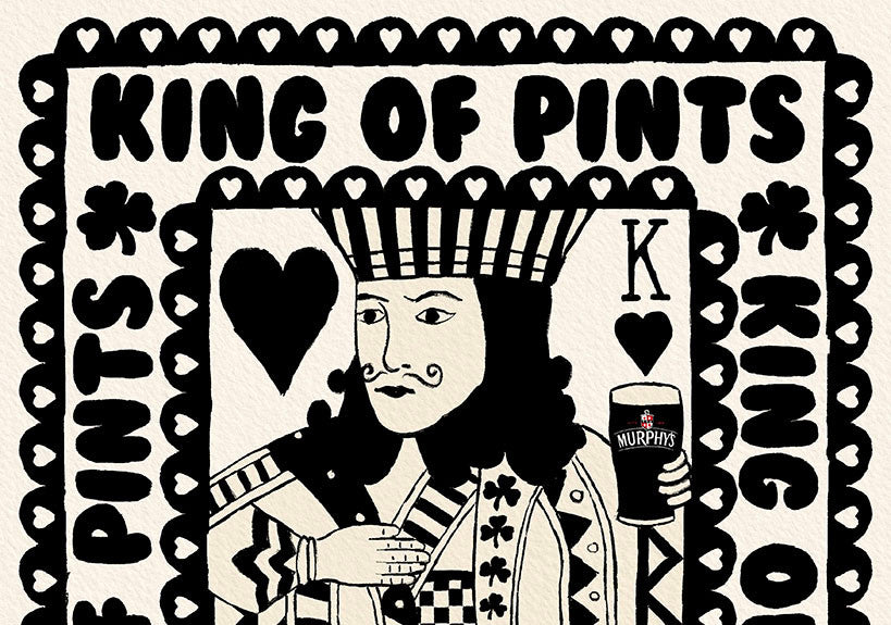 Murphy's King Of Pints Playing Card | Black And White lifestyle photo | Mauds Studio