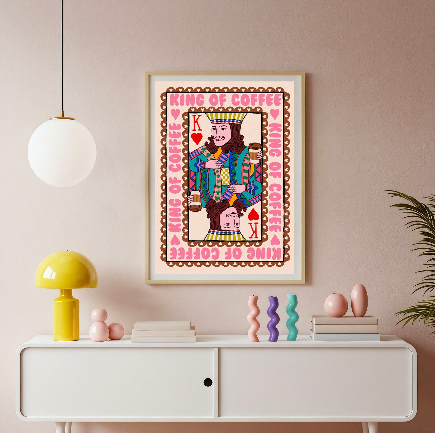 King of Coffee Playing Card | Wall Art Print alternative view | Mauds Studio