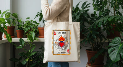Grá Mór Sacred Heart & Claddagh Tote Bag | Mauds Studio