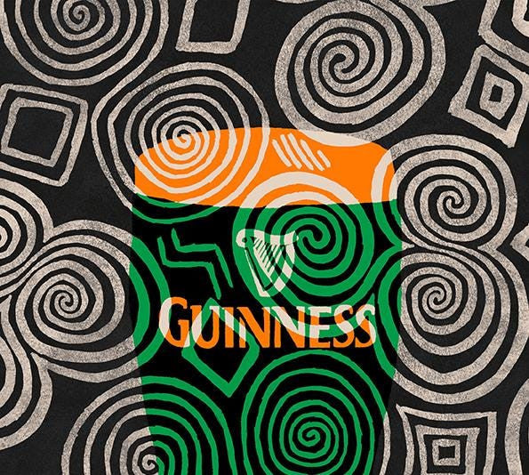 Guinness Celtic Tri Spiral Print close up detail | Mauds Studio