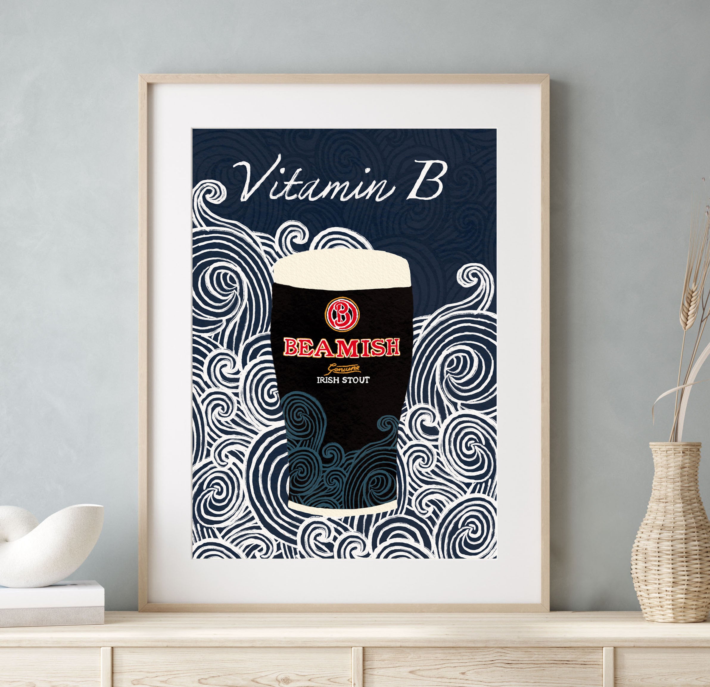 Vitamin B Beamish Sea Waves Print | Mauds Studio